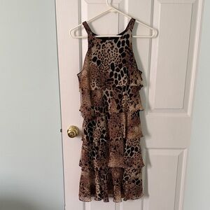 Dressbarn Animal Print Ruffle Dress